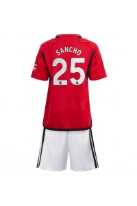 Manchester United Jadon Sancho #25 Babytruitje Thuis tenue Kind 2023-24 Korte Mouw (+ Korte broeken)